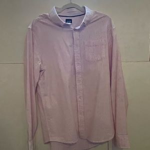 Gap men’s large button down pink  with white stripes